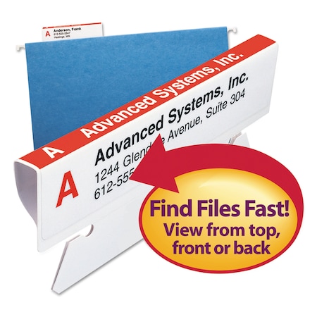 Smead Hanging Folder Tabs and Labels Refill, 3.5", Assorted, PK100 64910